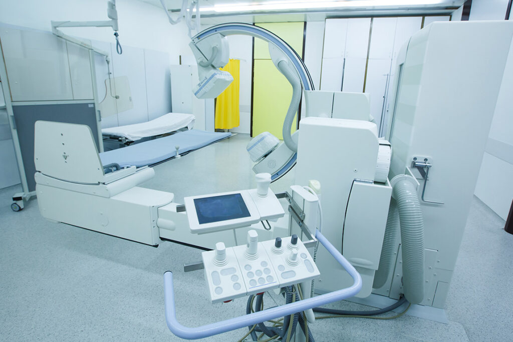 Hospital room with modern x-ray machine